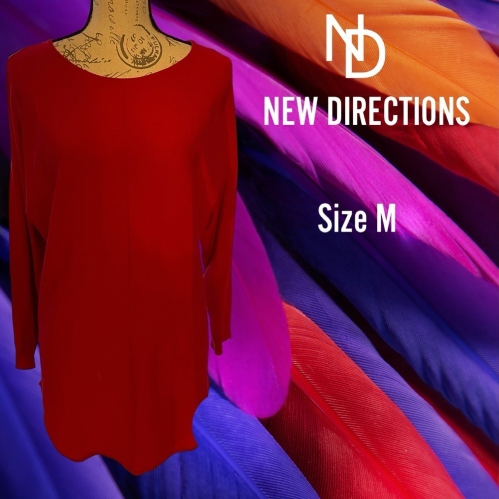 Sz Medium New Directions Red sweater with cut out shoulders